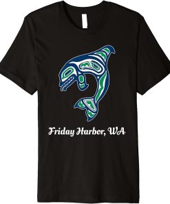 Green Native American Harbor Friday WA Orca Killer Whale Premium T-Shirt