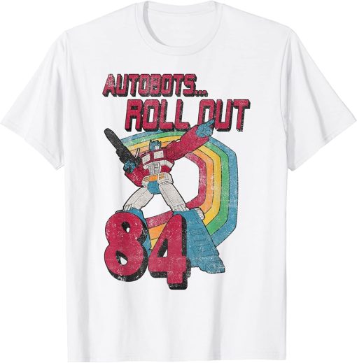 Autobots Retro Roll Out 84 Rainbow Stripe T-Shirt